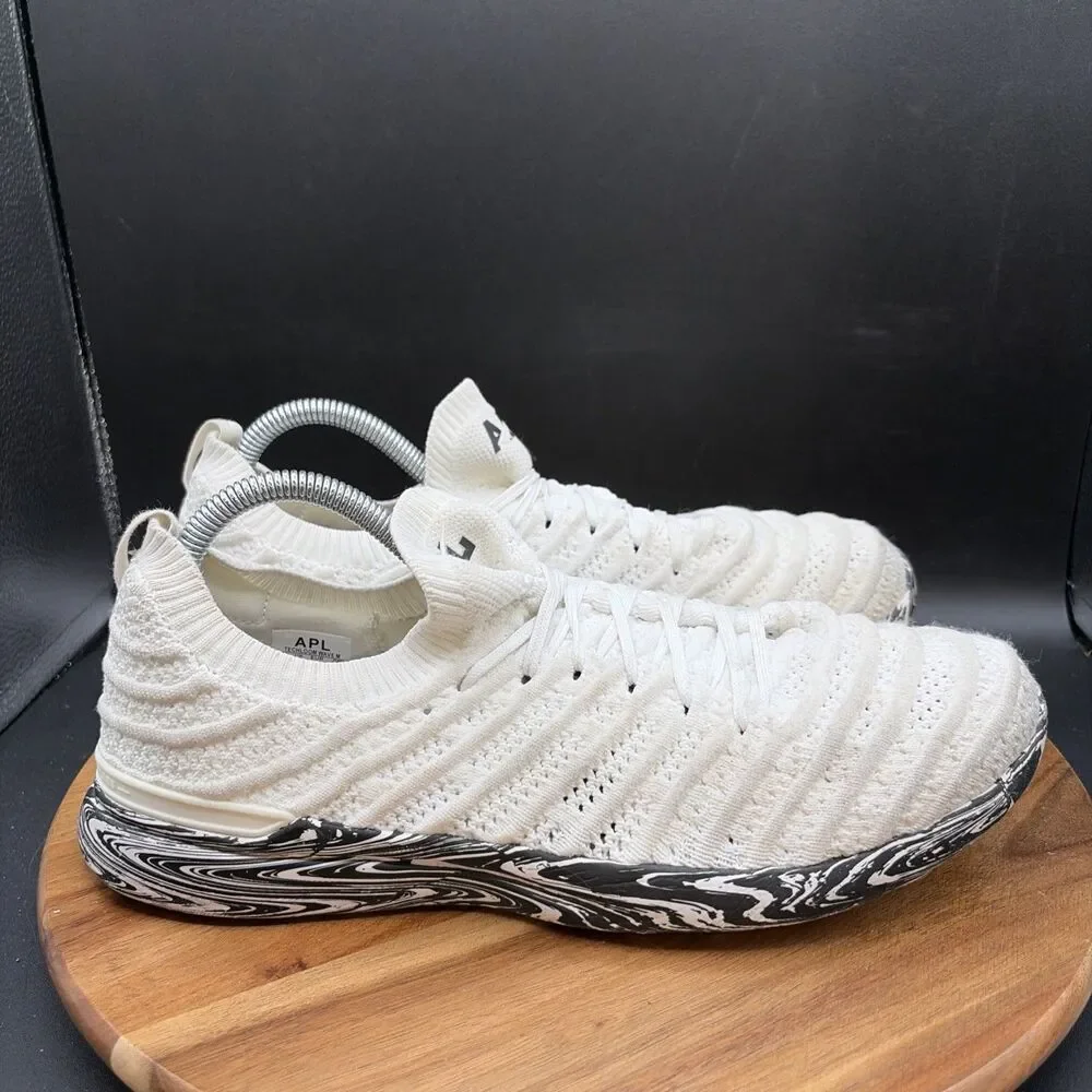 APL TechLoom Wave Mens Size 9 Running Shoes White Knit Athletic Sneakers